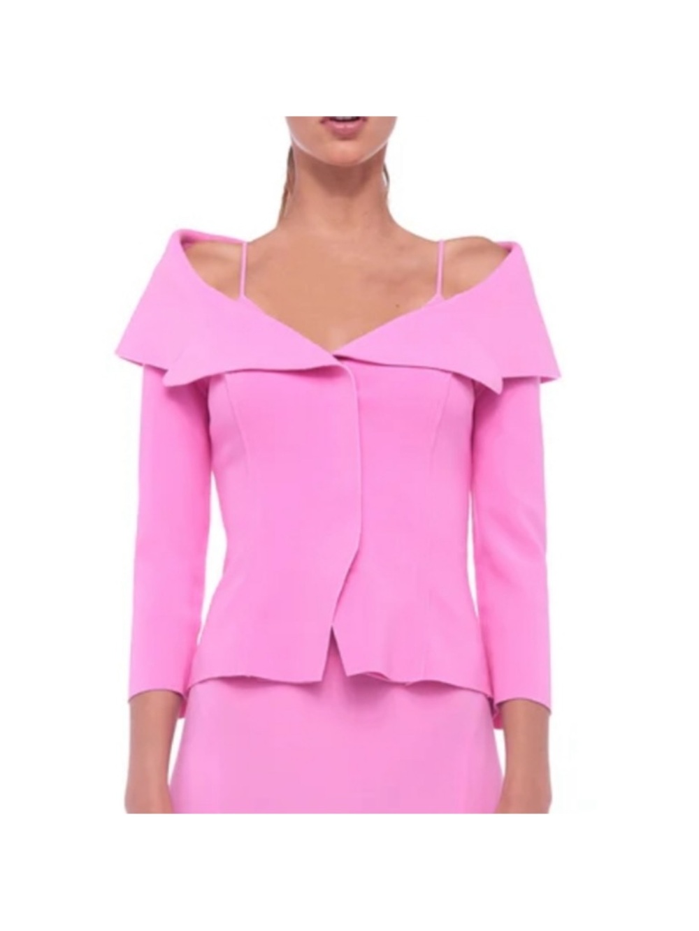 Norma Kamali Candy Pink Off Shoulder SB Jacket/Blazer NWTO